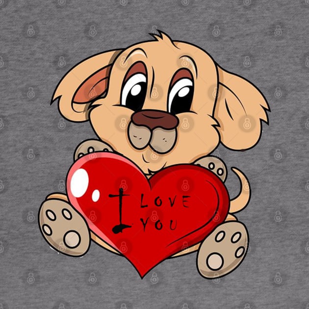 Dog love, I love you, cute, heart, valentine, romance, dog by gravis
